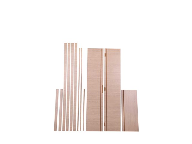 6 binnendeuren – melamine afwerking eik beige – volledige deursets - afbeelding 2 van  8