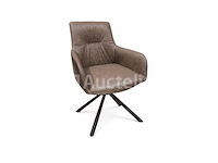 6 bruine fauteuils van nepleer - afbeelding 1 van  1