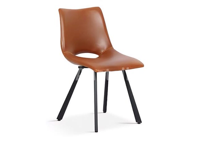 6 cognac nepleren stoelen - afbeelding 1 van  1