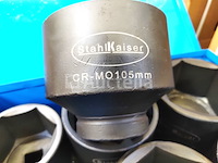 6 dlg zware krachtdoppenset 1" 80-105mm - afbeelding 2 van  2