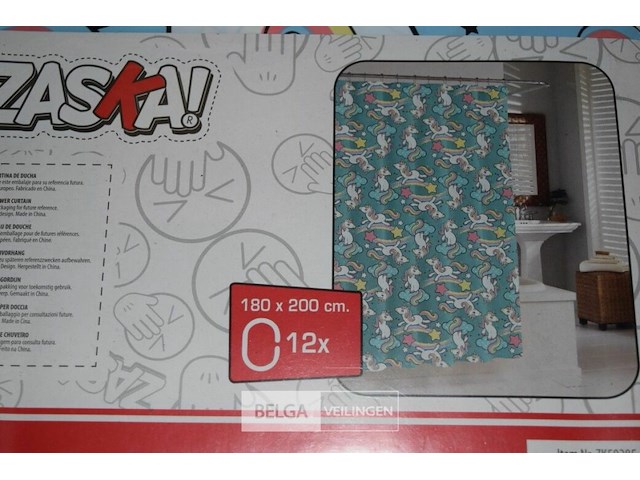6 douchegordijnen 180x200cm - afbeelding 2 van  2