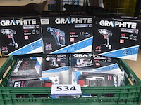 6 elektrische handgereedschappen graphite en 2 batterijen, werking niet gekend - afbeelding 3 van  4