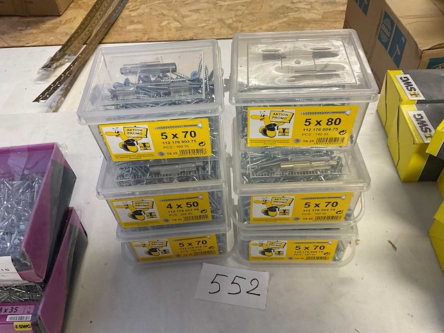 6 emmers hout schroeven met bitsen en magneet houder - afbeelding 1 van  5