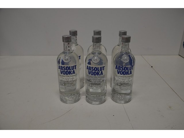 6 flessen absolut vodka 1l - afbeelding 1 van  5