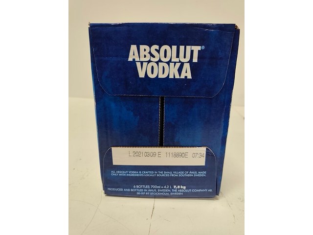 6 flessen absolut vodka 70cl - afbeelding 3 van  6
