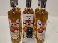 6 flessen appel jenever filliers 20,00% 70cl, 1 flesje vodka eristoff 37,50% 20cl - afbeelding 1 van  6