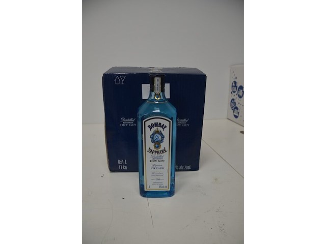 6 flessen bombay sapphire gin 1l - afbeelding 1 van  6