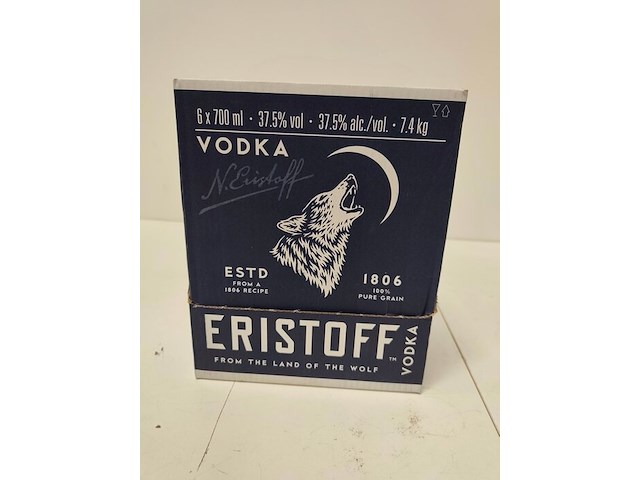 6 flessen eristoff blue vodka 37,50% 70cl - afbeelding 4 van  6