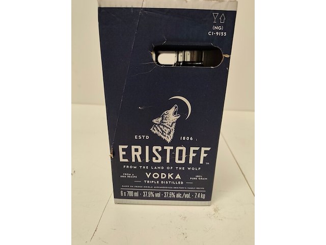 6 flessen eristoff blue vodka 70cl - afbeelding 3 van  6