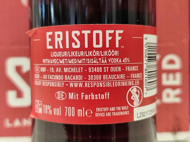 6 flessen eristoff red likeur 70cl - afbeelding 6 van  6