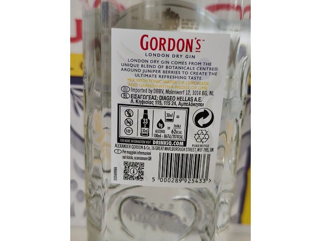 6 flessen gorden london dry gin 1l - afbeelding 3 van  5