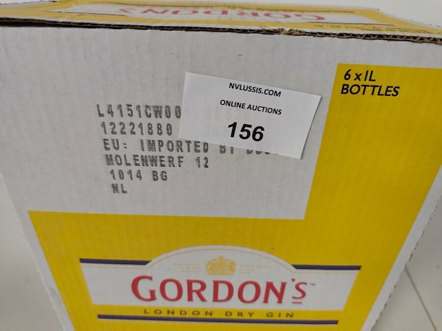 6 flessen gorden london dry gin 1l - afbeelding 5 van  5