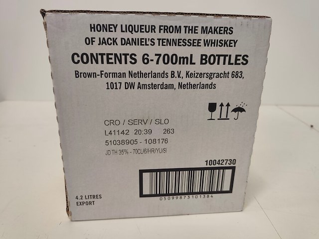 6 flessen jack daniels tennessee honey likeur - afbeelding 3 van  3