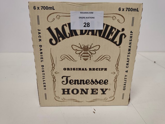 6 flessen jack daniels tennessee honey likeur - afbeelding 1 van  3