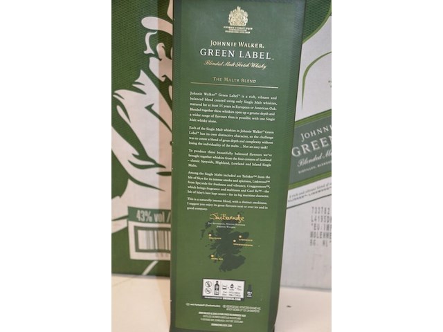 6 flessen johnnie walker green label 15 years scotch whisky 70cl - afbeelding 2 van  5