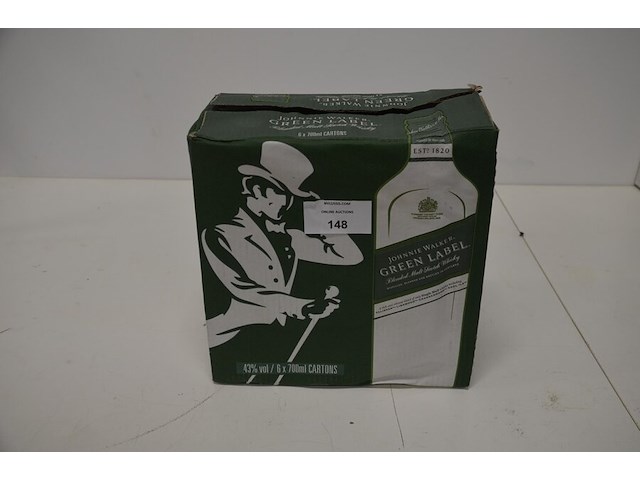 6 flessen johnnie walker green label 15 years scotch whisky 70cl - afbeelding 4 van  5