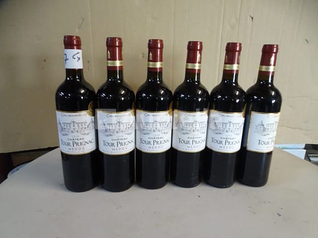 6 flessen médoc cru bourgeois château tour prignac 2018 - afbeelding 1 van  4