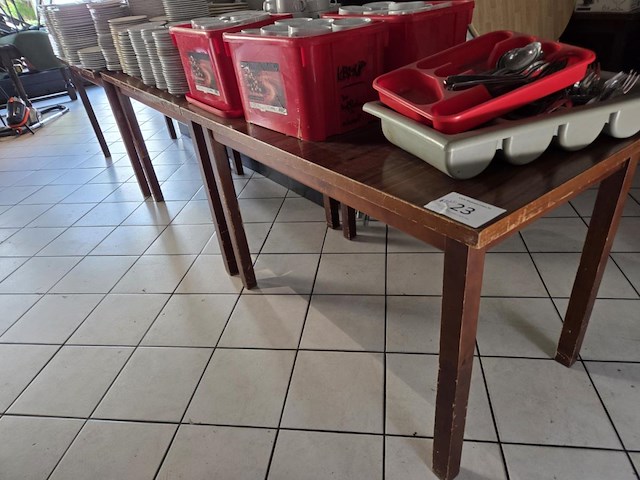6 formica houten tafels - afbeelding 1 van  5