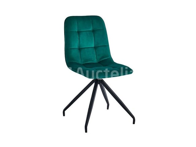 6 groene fluwelen stoelen - afbeelding 1 van  1