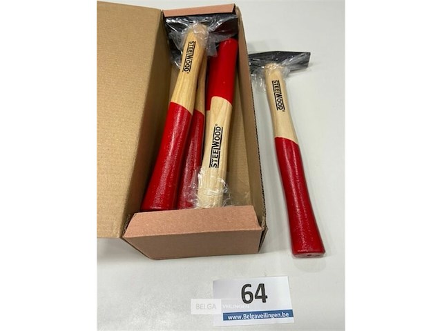 6 hamers steelwood met houtensteel 300gr - afbeelding 1 van  3