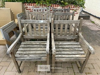 ± 6 houten tuinstoelen - afbeelding 2 van  3