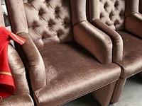 6 mobiele luxe fluwelen eetkamerfauteuil's - afbeelding 7 van  8