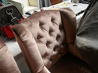 6 mobiele luxe fluwelen eetkamerfauteuil's - afbeelding 8 van  8