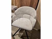 6 nieuwe beige chenille stoffen draaistoelen - afbeelding 1 van  1