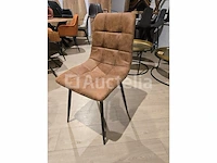 6 nieuwe cognac microvezelstoelen - afbeelding 1 van  1