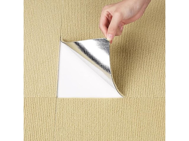 6 packs van 16 zelfklevende tapijttegels beige - afbeelding 3 van  4