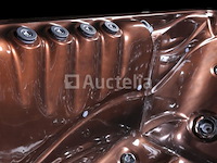 6 persoons outdoor spa met waterjets 230x230cm - bruin / zwarte zijkant incl. wifi - afbeelding 3 van  17