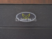 6 persoons outdoor spa met waterjets 230x230cm - bruin / zwarte zijkant incl. wifi - afbeelding 7 van  17