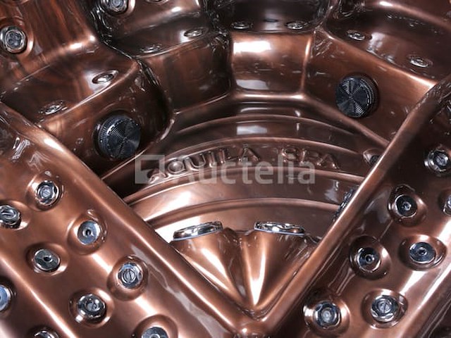 6 persoons outdoor spa met waterjets 230x230cm - bruin / zwarte zijkant incl. wifi - afbeelding 13 van  17
