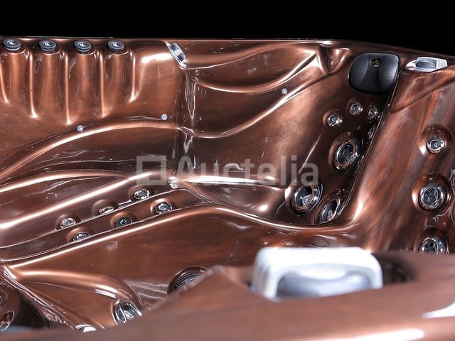6 persoons outdoor spa met waterjets 230x230cm - bruin / zwarte zijkant incl. wifi - afbeelding 4 van  22