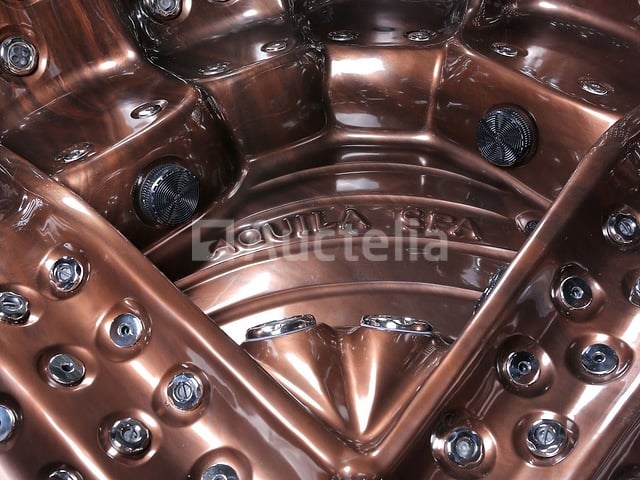 6 persoons outdoor spa met waterjets 230x230cm - bruin / zwarte zijkant incl. wifi - afbeelding 10 van  22