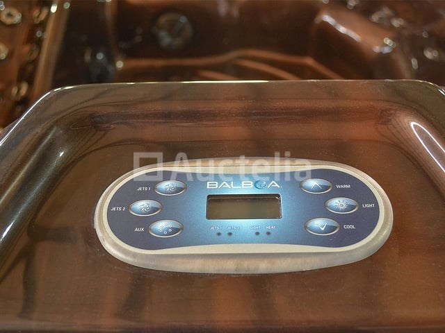6 persoons outdoor spa met waterjets 230x230cm - bruin / zwarte zijkant incl. wifi - afbeelding 18 van  22
