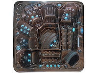 6 persoons outdoor spa met waterjets 230x230cm - bruin / zwarte zijkant incl. wifi - afbeelding 4 van  22