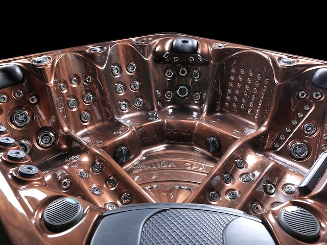 6 persoons outdoor spa met waterjets 230x230cm - bruin / zwarte zijkant incl. wifi - afbeelding 15 van  22