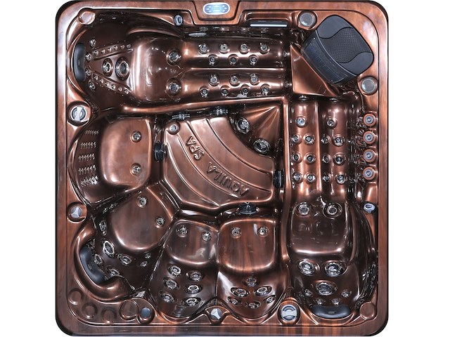 6 persoons outdoor spa met waterjets 230x230cm - bruin / zwarte zijkant incl. wifi - afbeelding 17 van  22