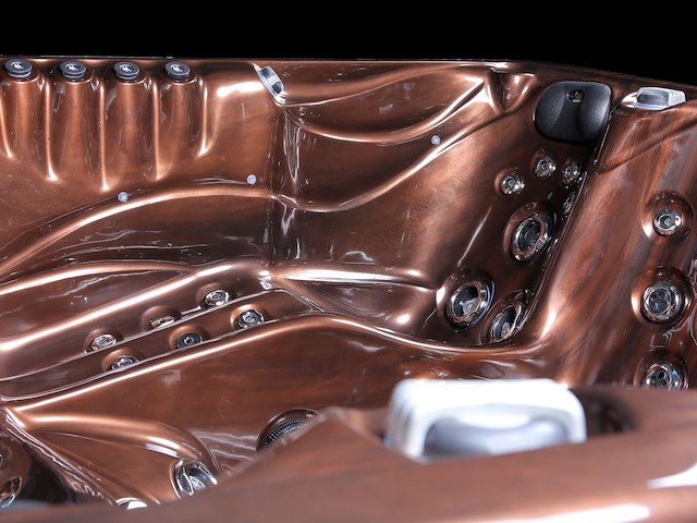 6 persoons outdoor spa met waterjets 230x230cm - bruin / zwarte zijkant incl. wifi - afbeelding 4 van  15