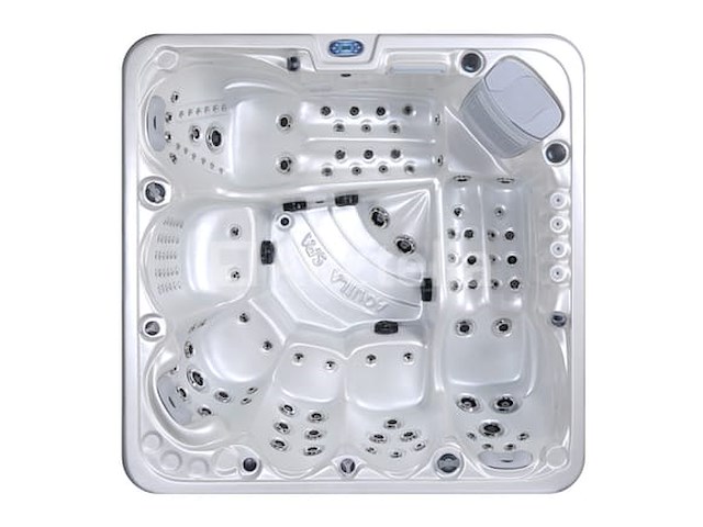 6 persoons outdoor spa met waterjets 230x230cm - wit / zwarte zijkant incl. wifi - afbeelding 4 van  17