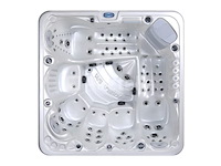 6 persoons outdoor spa met waterjets 230x230cm - wit / zwarte zijkant incl. wifi - afbeelding 4 van  17