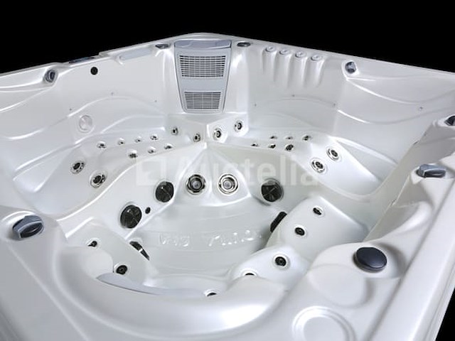 6 persoons outdoor spa met waterjets 230x230cm - wit / zwarte zijkant incl. wifi - afbeelding 8 van  17