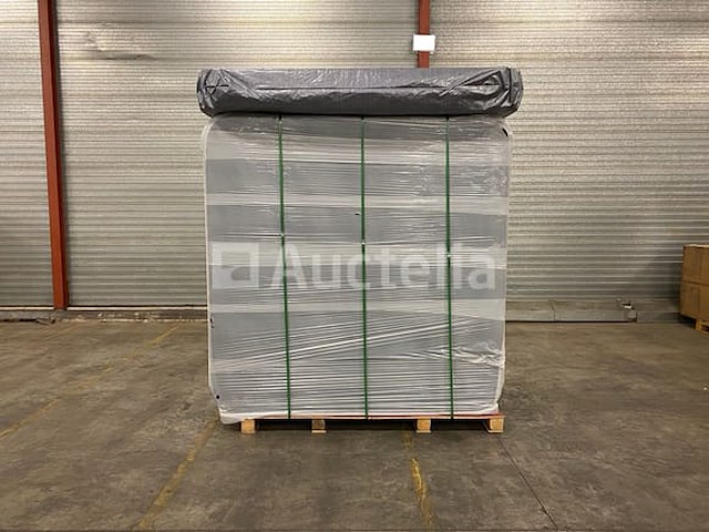 6 persoons outdoor spa met waterjets 230x230cm - wit / zwarte zijkant incl. wifi - afbeelding 1 van  17