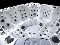 6 persoons outdoor spa met waterjets 230x230cm - wit / zwarte zijkant incl. wifi - afbeelding 15 van  17