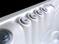 6 persoons outdoor spa met waterjets 230x230cm - wit / zwarte zijkant incl. wifi - afbeelding 3 van  17