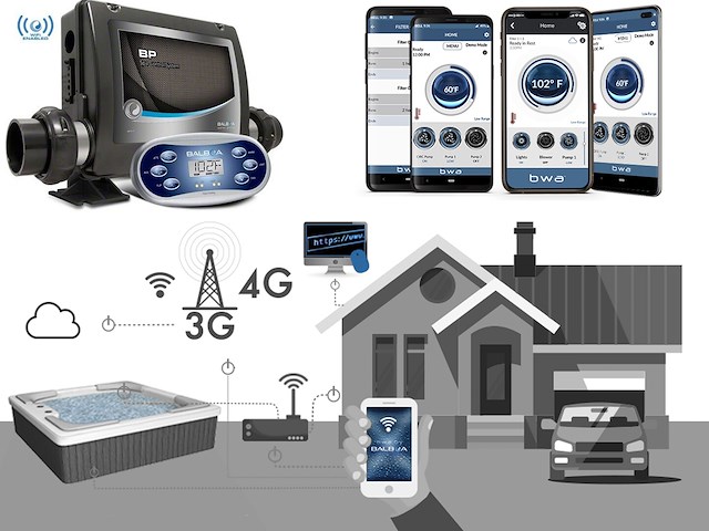 6 persoons outdoor spa met waterjets 230x230cm - wit / zwarte zijkant incl. wifi - afbeelding 5 van  17