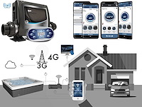 6 persoons outdoor spa met waterjets 230x230cm - wit / zwarte zijkant incl. wifi - afbeelding 5 van  17