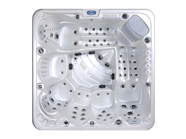 6 persoons outdoor spa met waterjets 230x230cm - wit / zwarte zijkant incl. wifi - afbeelding 9 van  17