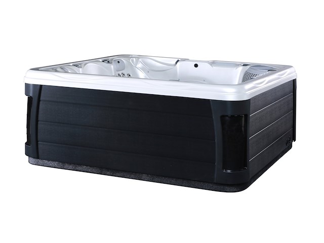 6 persoons outdoor spa met waterjets 230x230cm - wit / zwarte zijkant incl. wifi - afbeelding 1 van  17